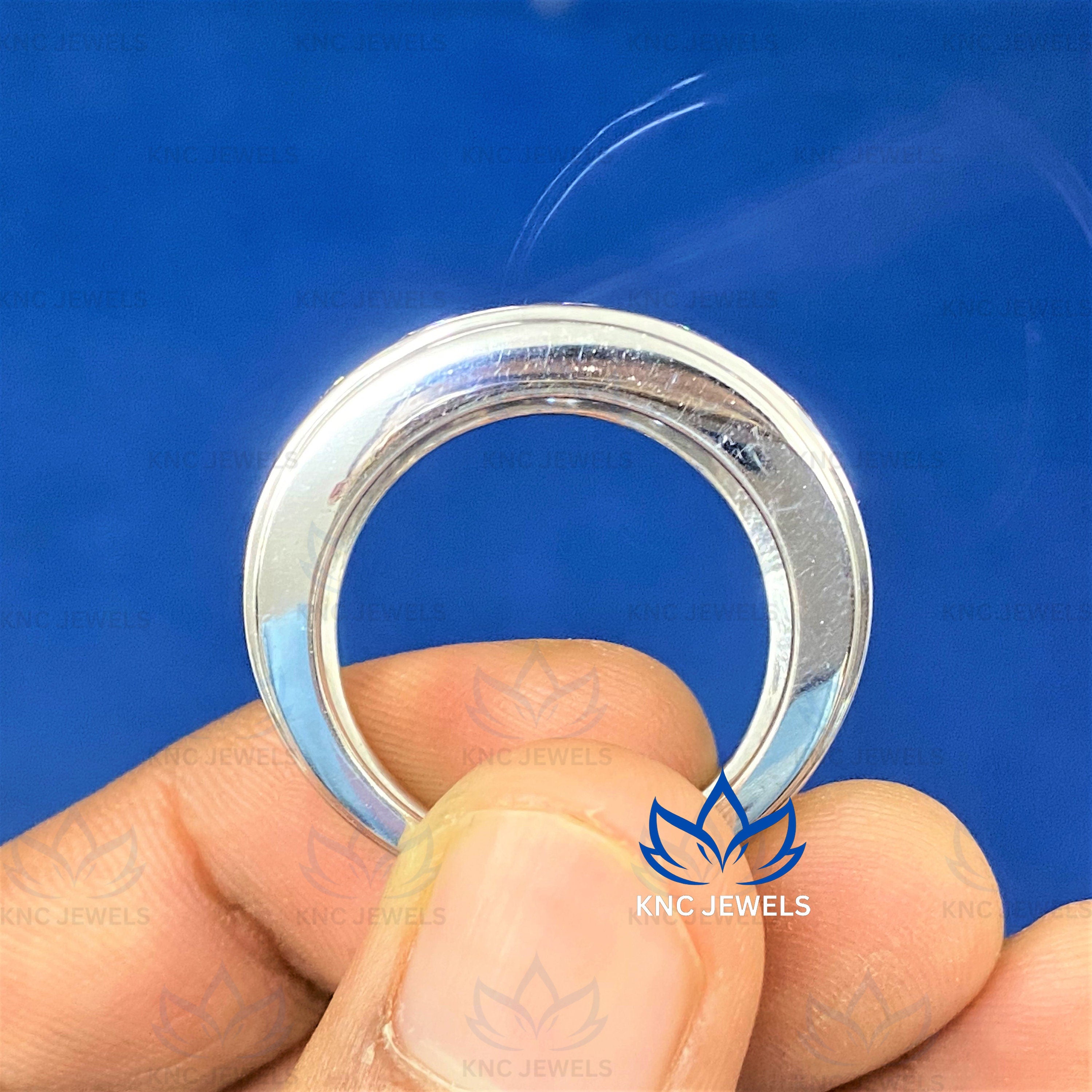 Lab Grown Diamond Eternity Band: Sterling Silver Hip Hop Ring