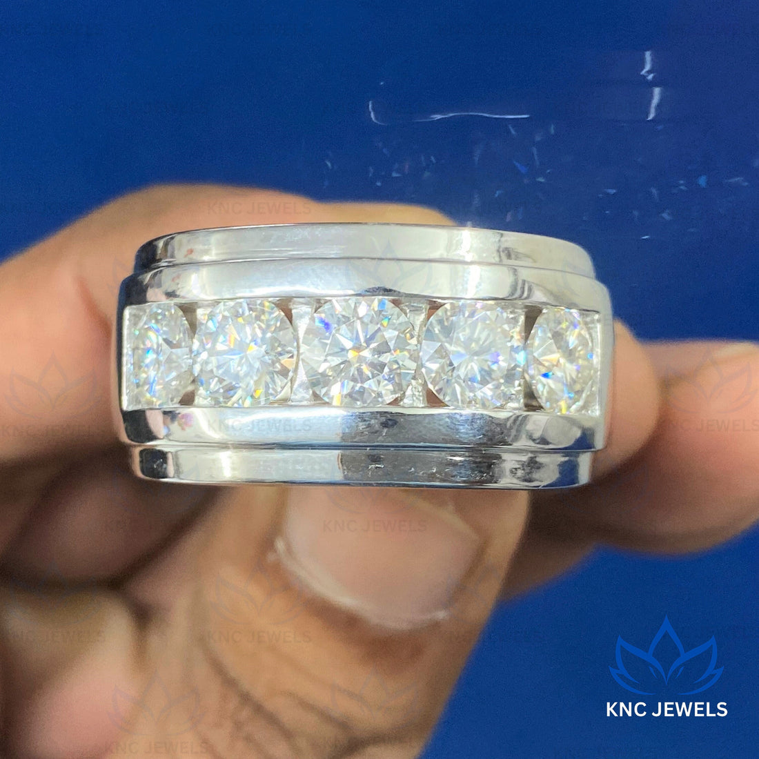 Lab Grown Diamond Eternity Band: Sterling Silver Hip Hop Ring