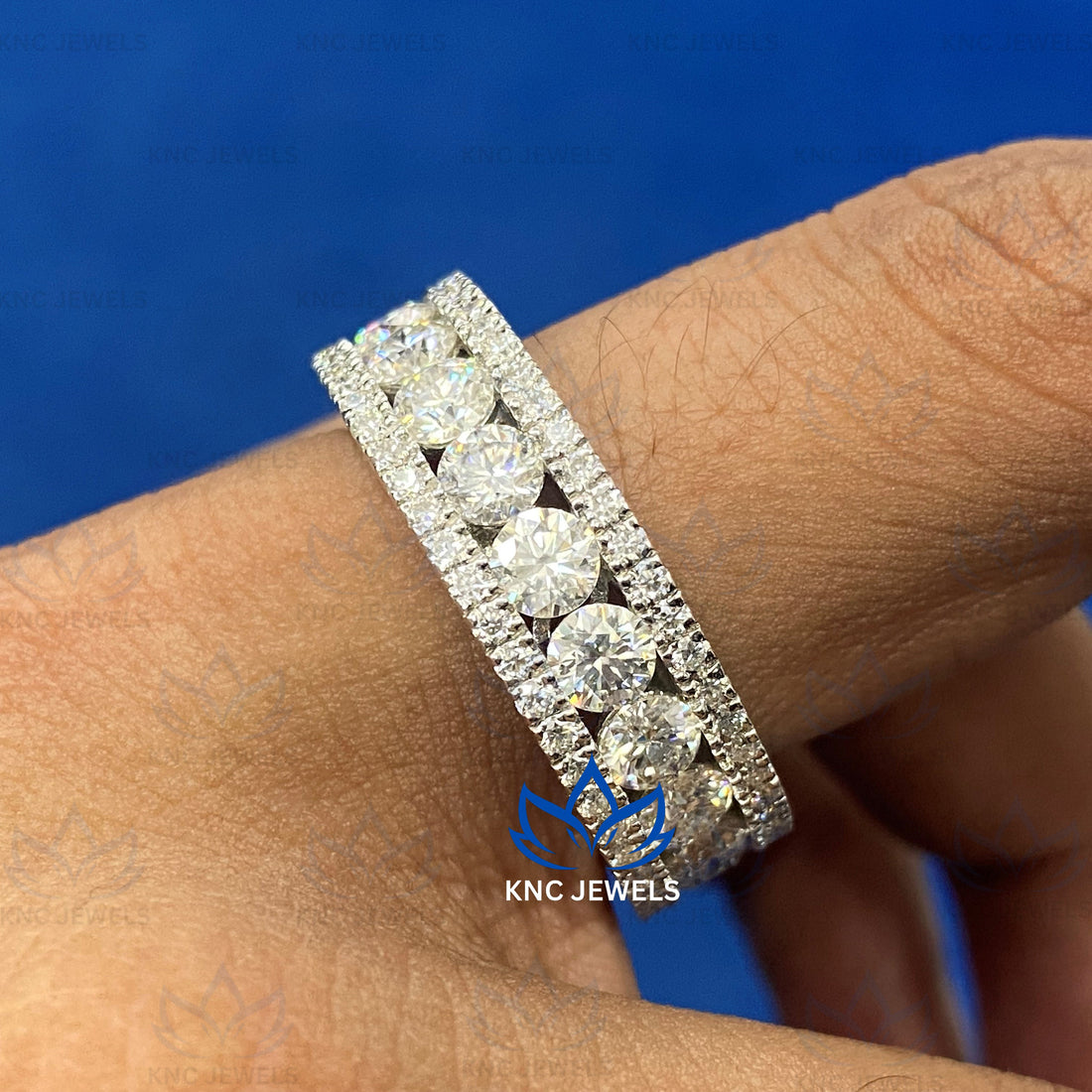 6.28ct Lab Grown Diamond Eternity Band: CVD Diamond Wedding Ring