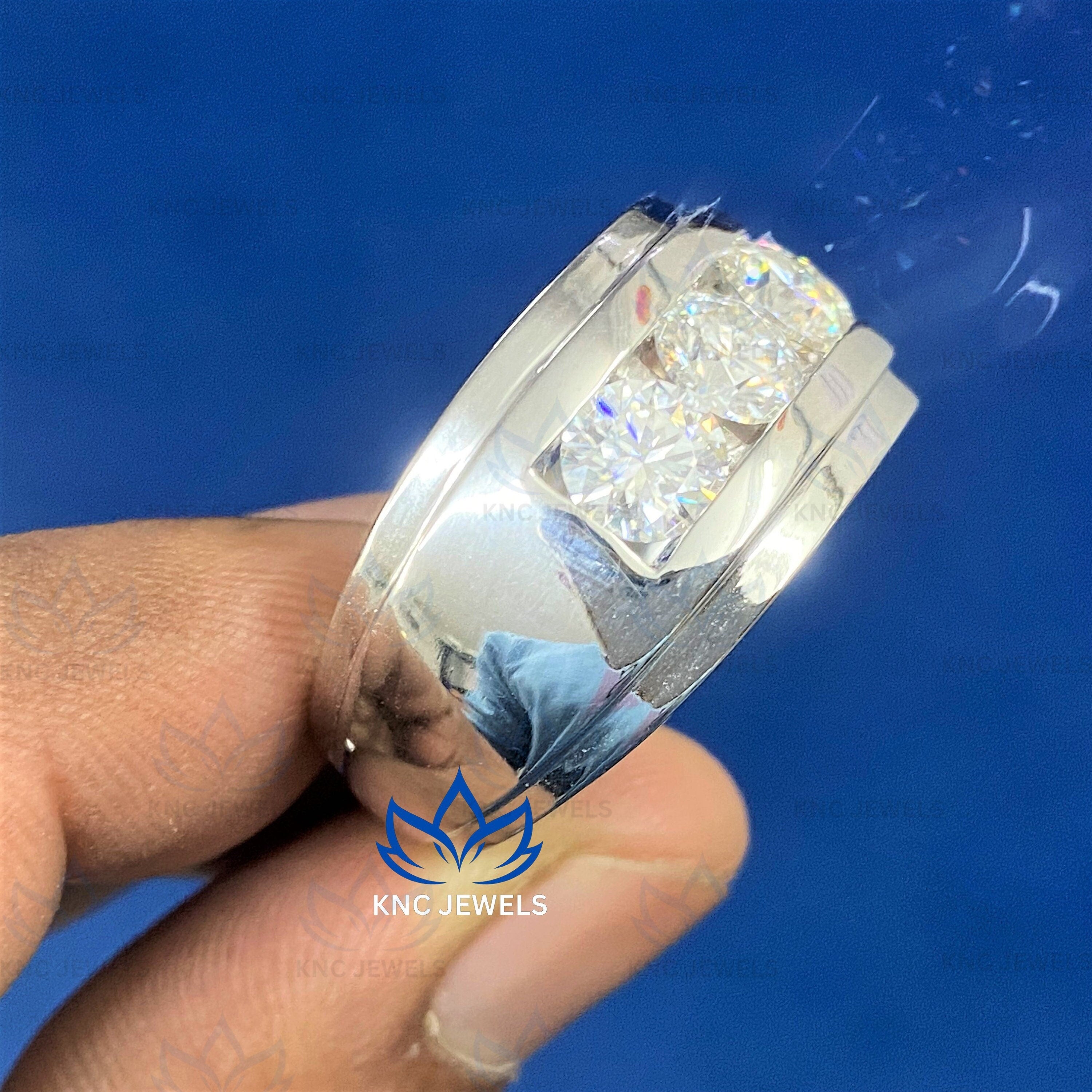 Lab Grown Diamond Eternity Band: Sterling Silver Hip Hop Ring
