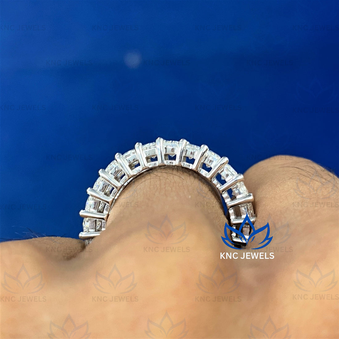 Radiant Cut Moissanite Eternity Band | Women's Bridal Wedding Ring | VVS1 D Color | 14K Gold Option