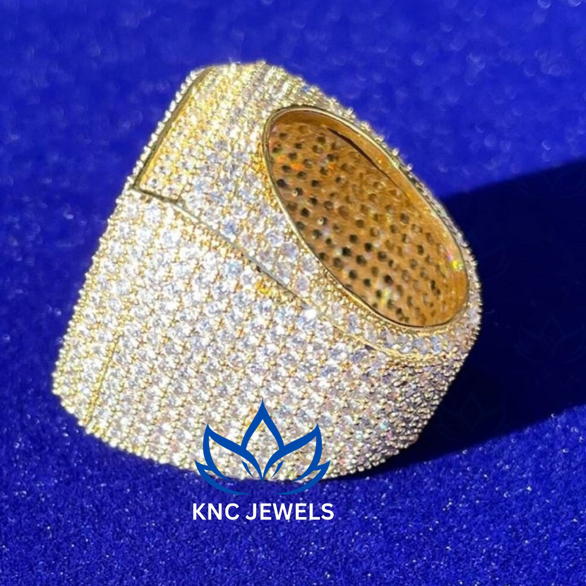 Moissanite Mens Ring 925 Sterling Silver 8.5ctw Hip Hop Iced Out VVS1 Wedding Band Statement Ring Boyfriend Gift For Him