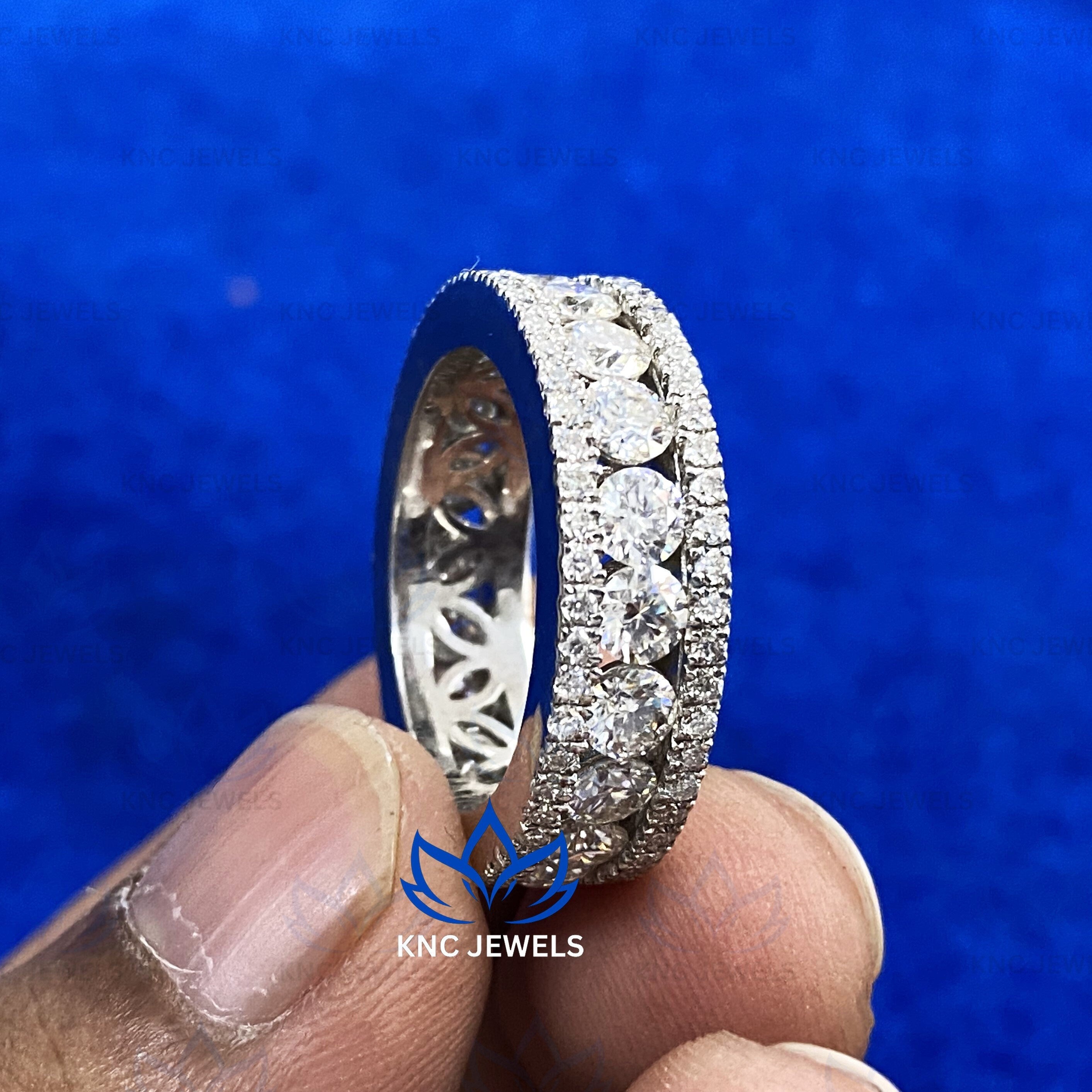 Lab Grown Diamond Eternity Band: 14K Gold Wedding Ring for Him