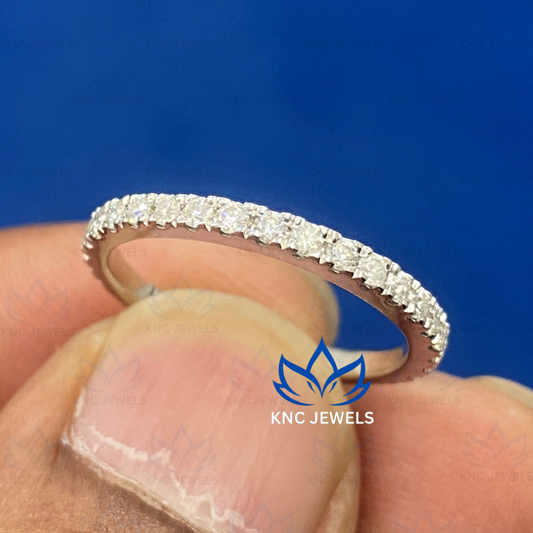 Lab Grown Diamond Eternity Band: 14K White Gold Bridal Wedding Ring