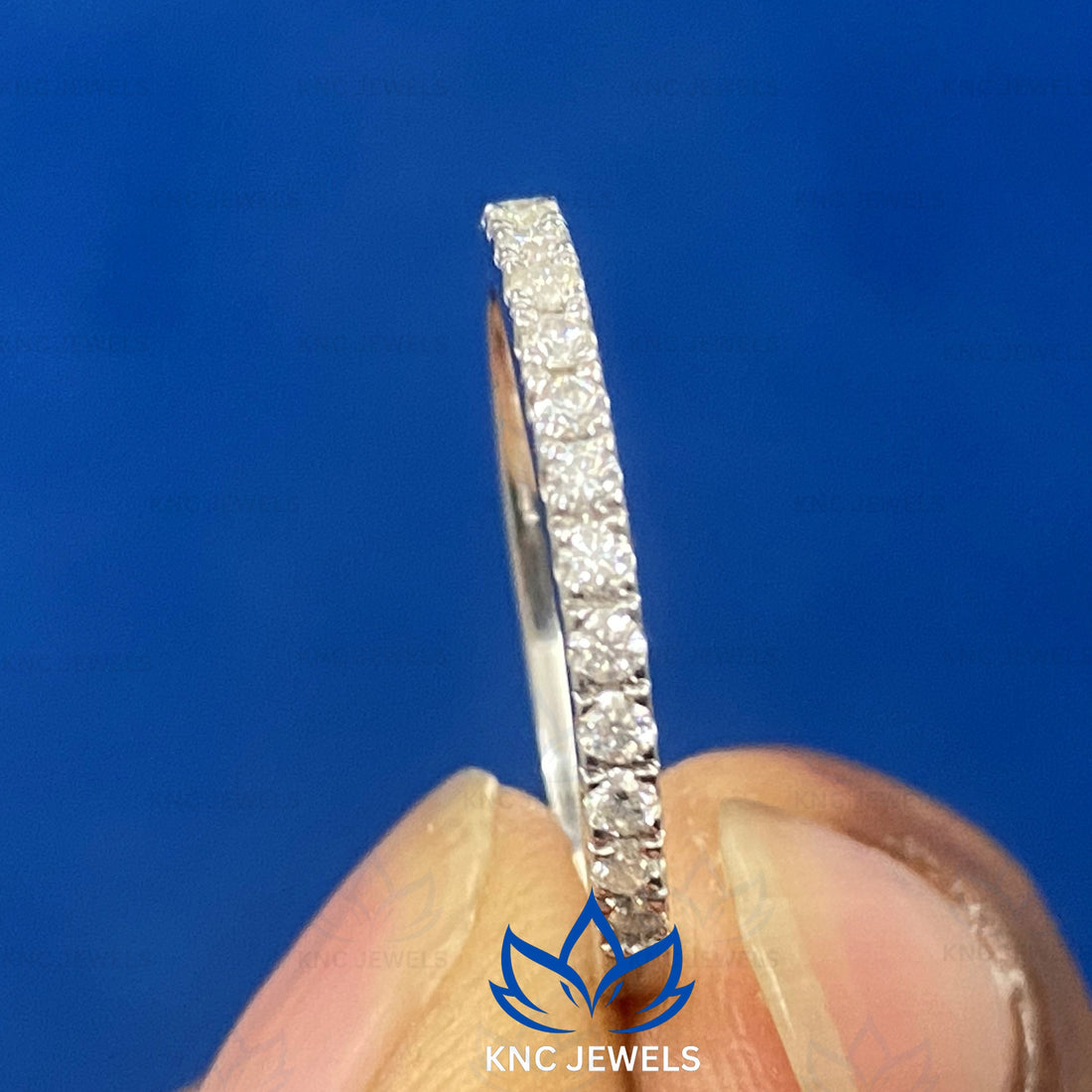 Lab Grown Diamond Eternity Band: 14K White Gold Bridal Wedding Ring