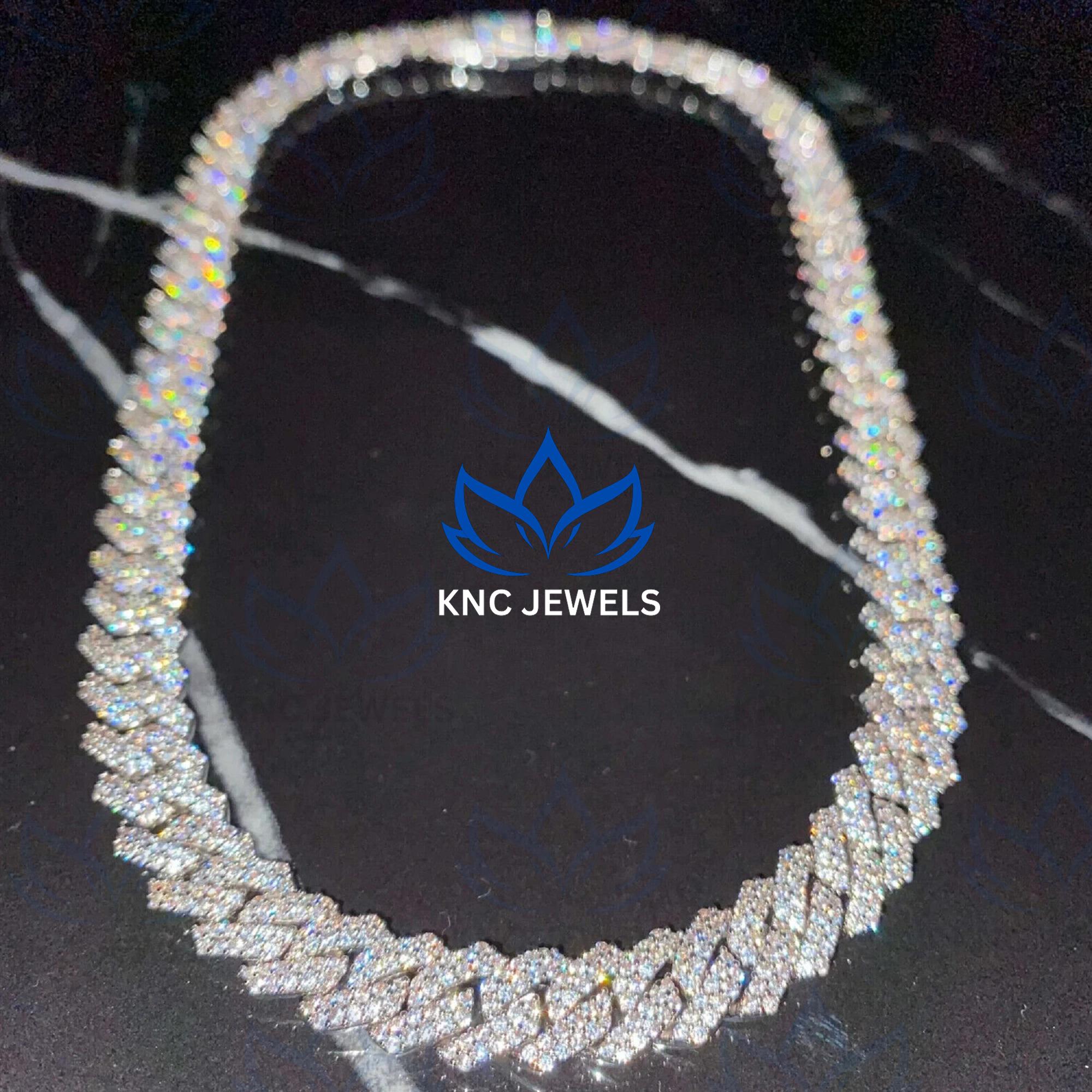Lab Grown Diamond Cuban Link Chain: Iced Out 925 Silver Hip Hop Necklace