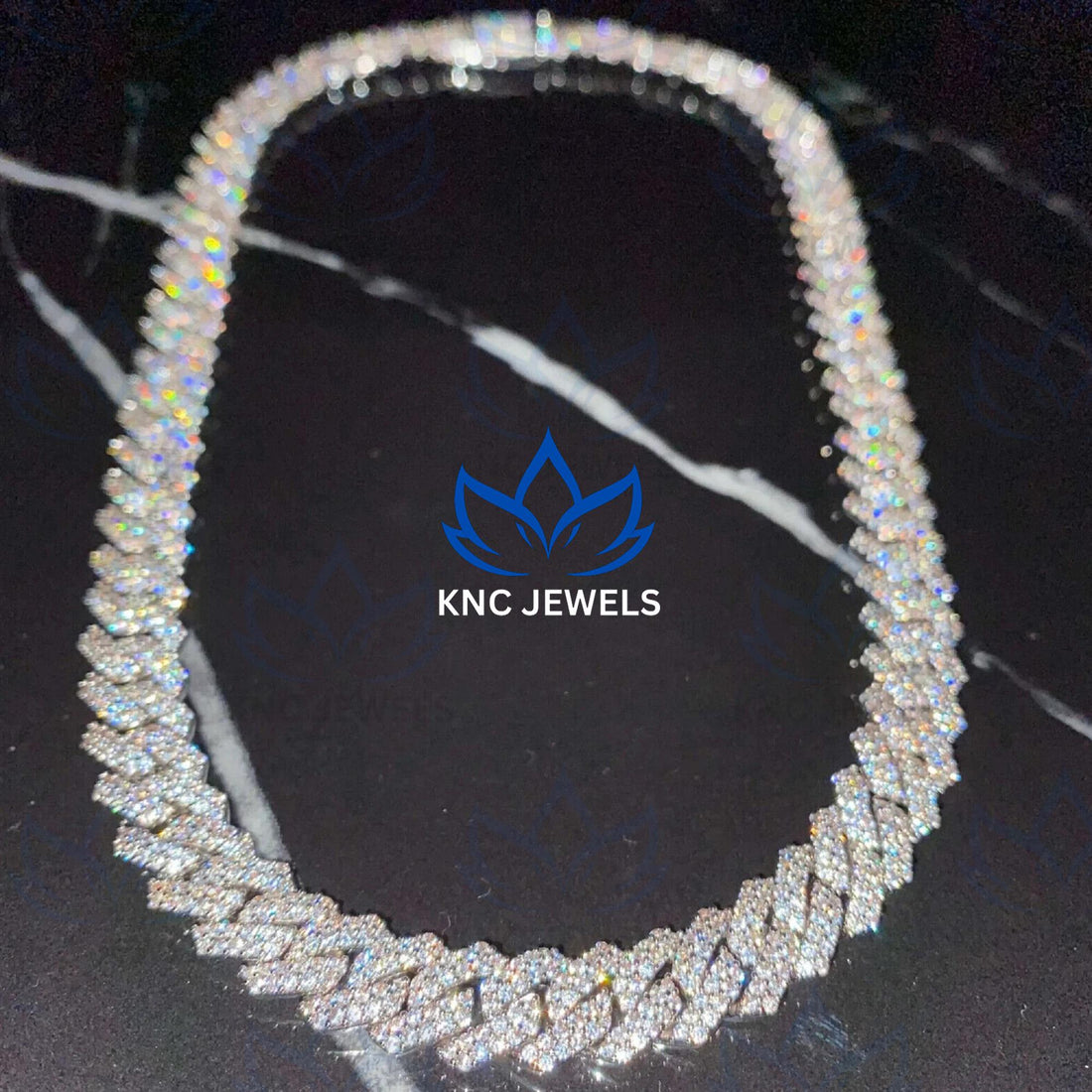 Lab Grown Diamond Cuban Link Chain: Iced Out 925 Silver Hip Hop Necklace