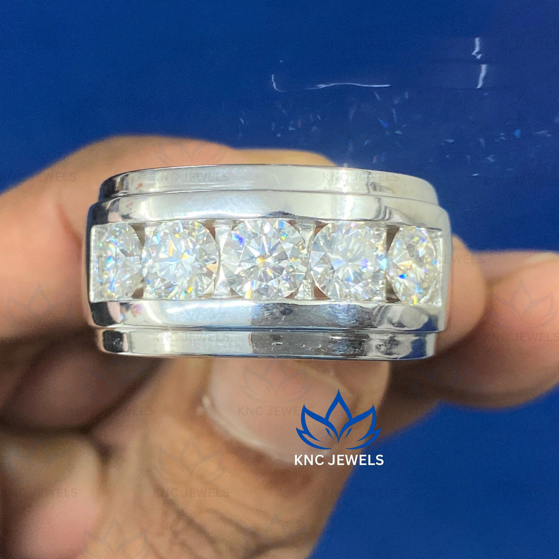 Lab Grown Diamond Eternity Band: Sterling Silver Hip Hop Ring