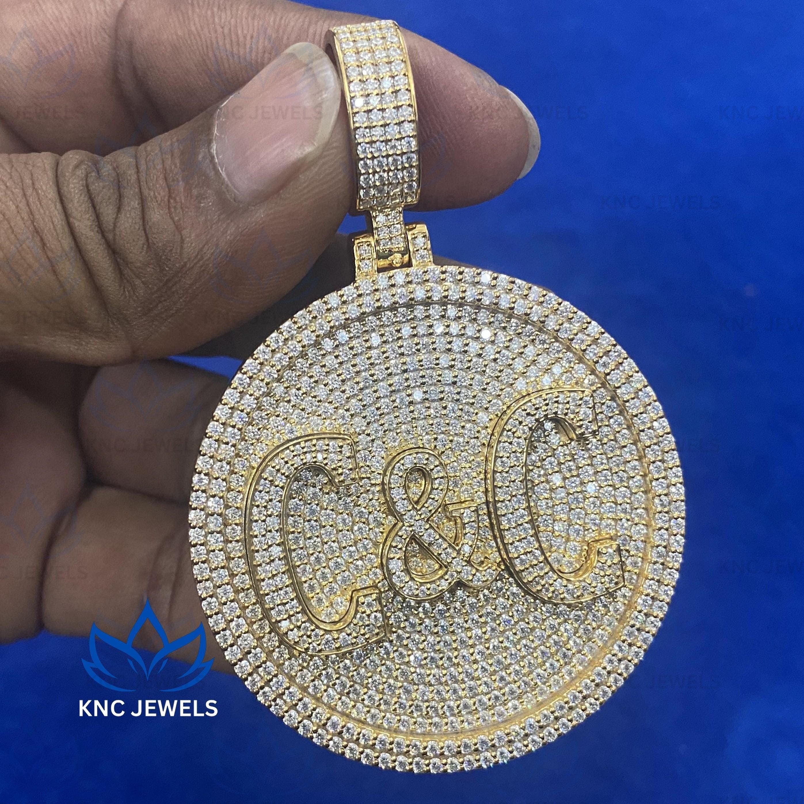 Lab Grown Diamond Initial Pendant: Iced Out Hip Hop Style, Sterling Silver