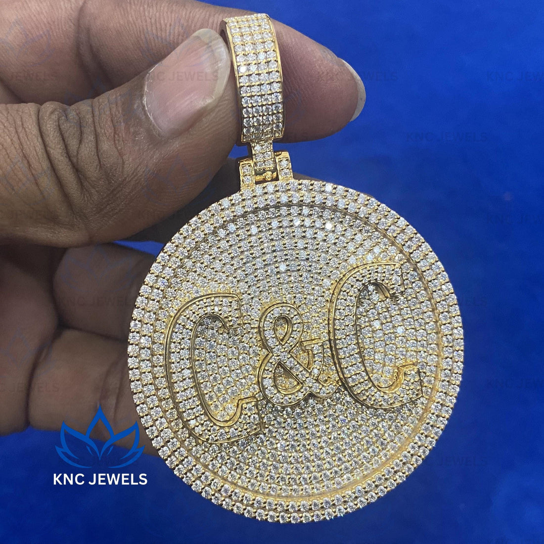 Lab Grown Diamond Initial Pendant: Iced Out Hip Hop Style, Sterling Silver