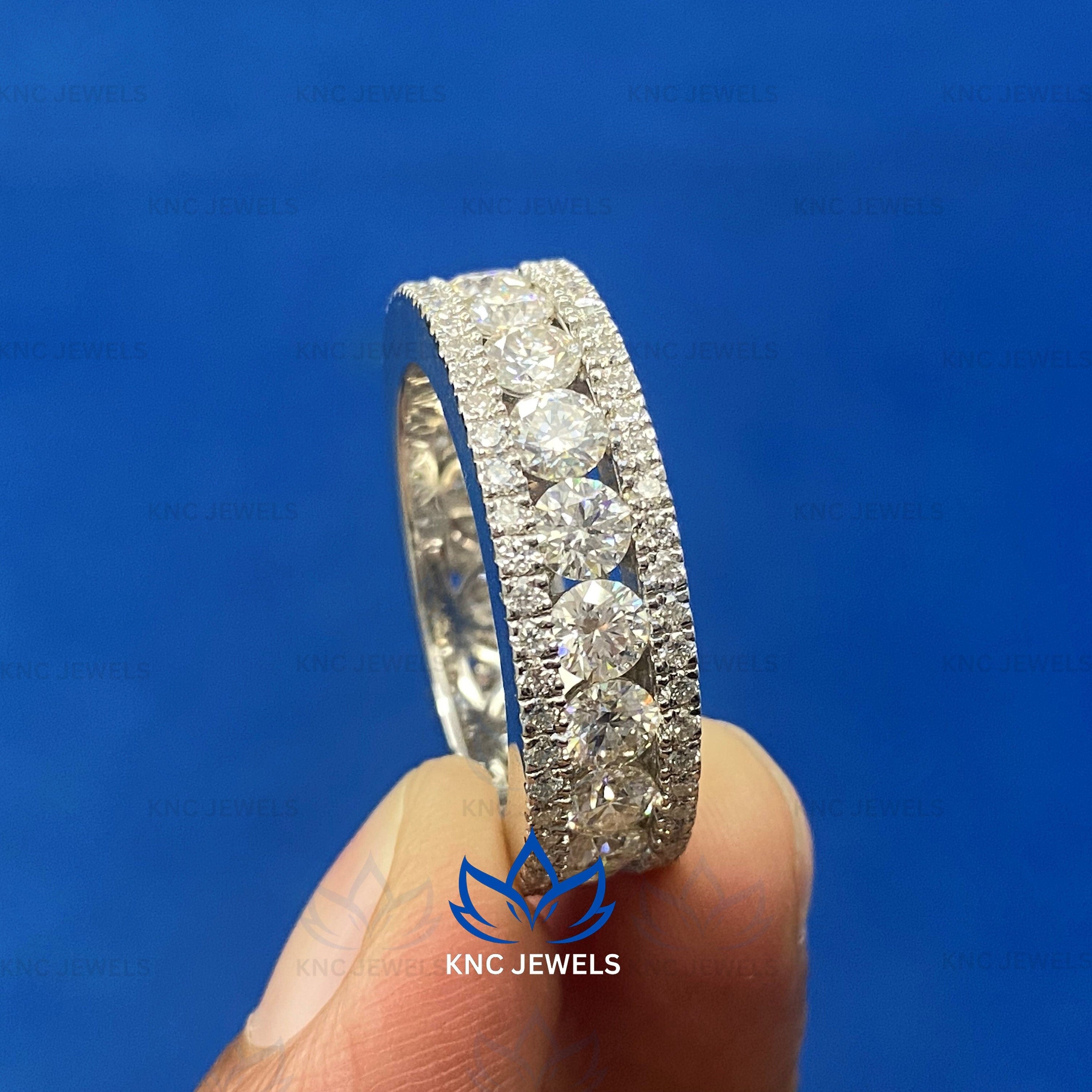6.28ct Lab Grown Diamond Eternity Band: CVD Diamond Wedding Ring