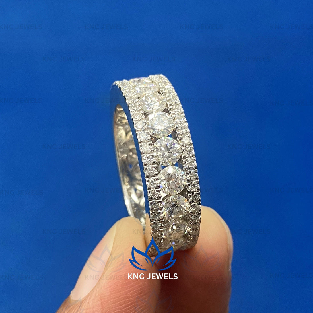 6.28ct Lab Grown Diamond Eternity Band: CVD Diamond Wedding Ring
