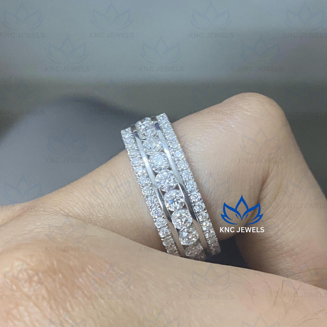 Lab Grown Diamond Eternity Band: Round Cut VVS/VS Wedding Ring