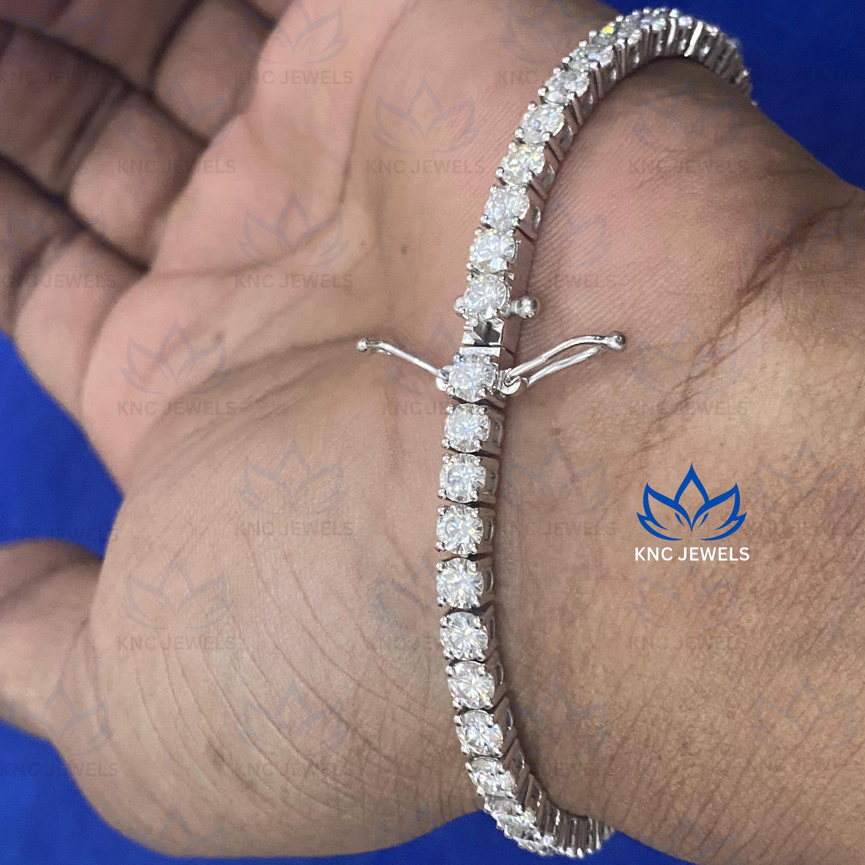 Lab Grown Diamond Tennis Bracelet, 14K White Gold, VVS/VS Anniversary Gift