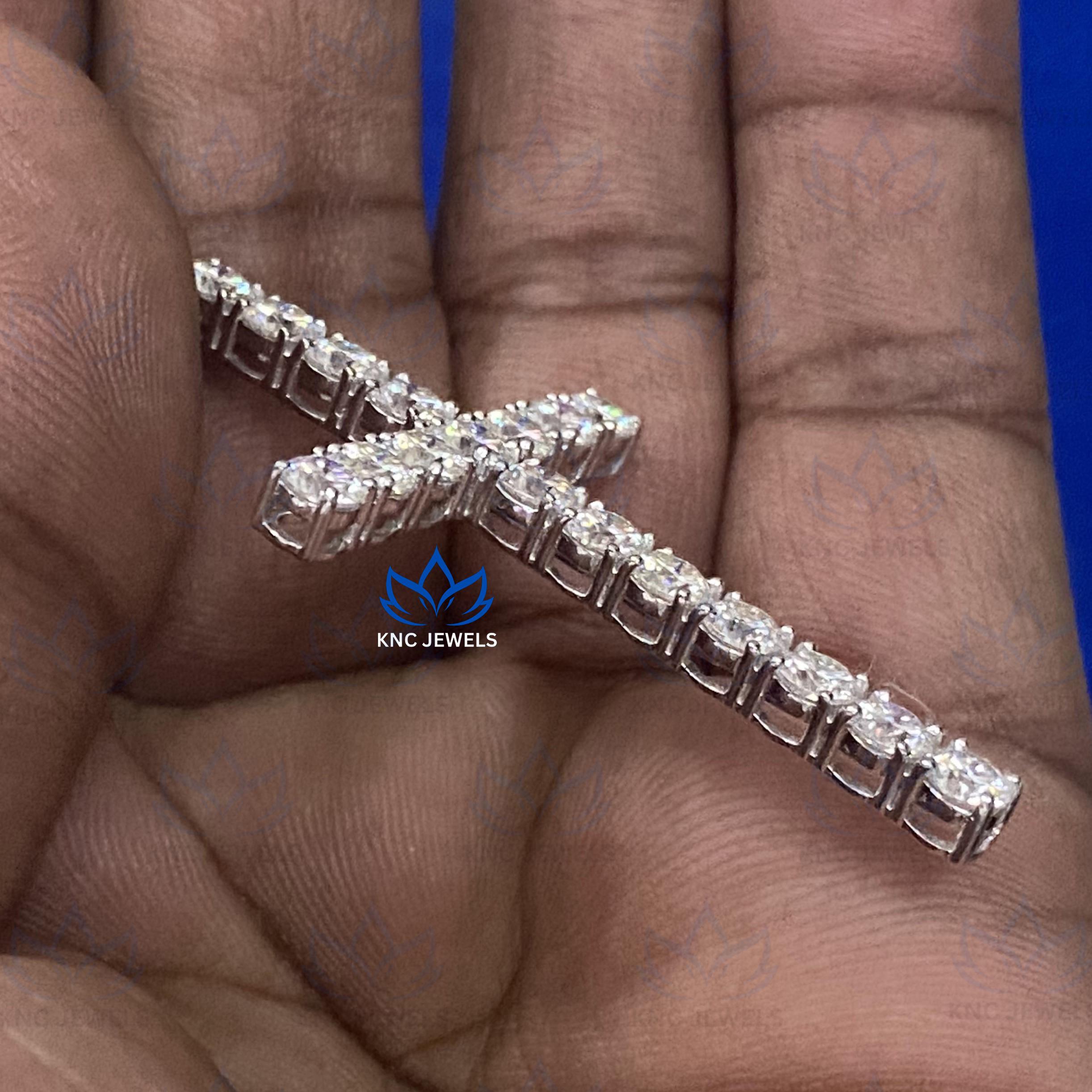 Moissanite Cross Pendant: Sterling Silver Christian Jewelry