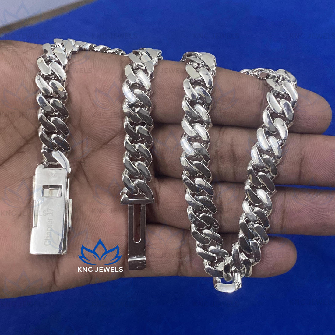 Iced Out Lab Diamond Cuban Necklace: 925 Silver Miami Chain