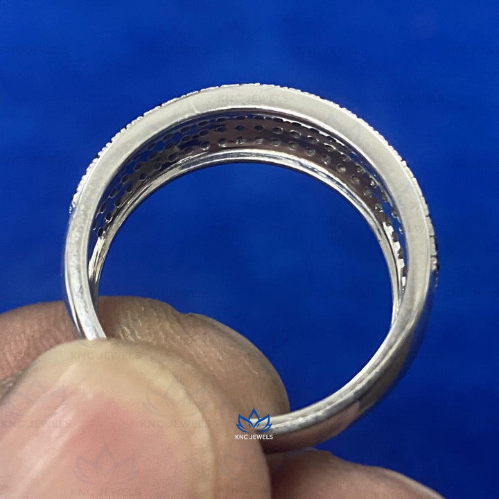 Black Moissanite Eternity Band: Sterling Silver Wedding Ring