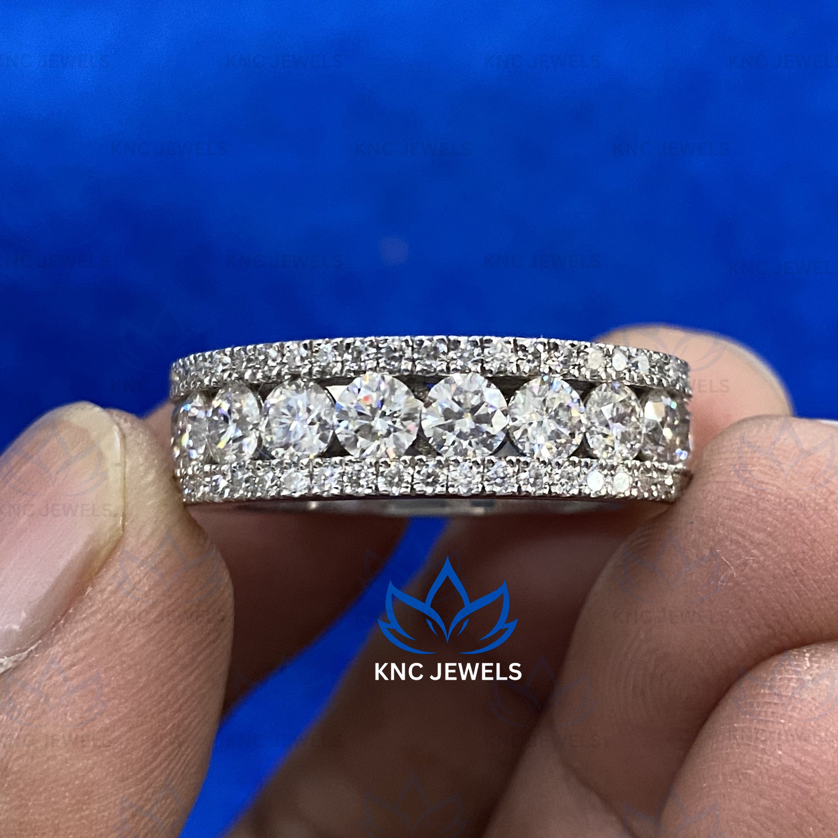 Lab Grown Diamond Eternity Band: 14K Gold Wedding Ring for Him