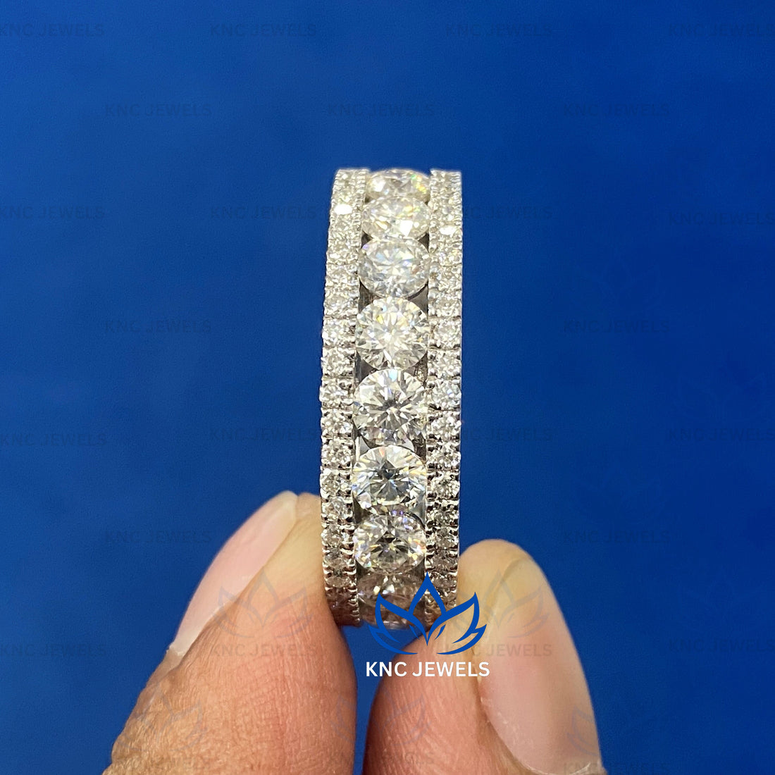6.28ct Lab Grown Diamond Eternity Band: CVD Diamond Wedding Ring