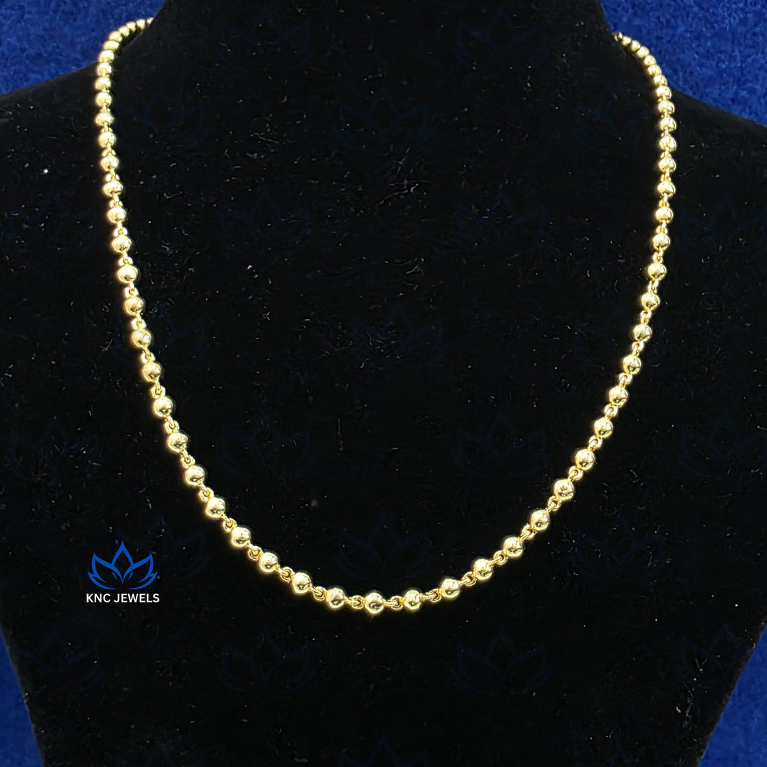 4mm Round Ball Chain Necklace, 925 Sterling Silver, Gold Plated Vermeil, Unisex Beaded Chain, Adjustable 15-24 Inch, Gift for Her or Him