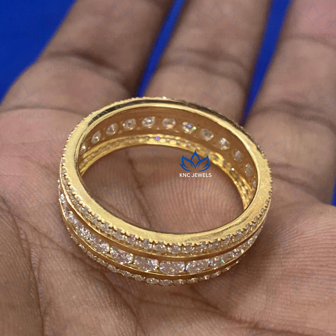 Mens Diamond Wedding Band 14K Gold | Lab Grown CVD Eternity Ring | Groom Wedding Band | Anniversary Gift for Him