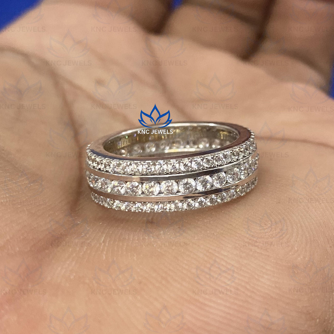 2 CT Lab Grown Diamond Eternity Band: 14K White Gold Wedding Ring