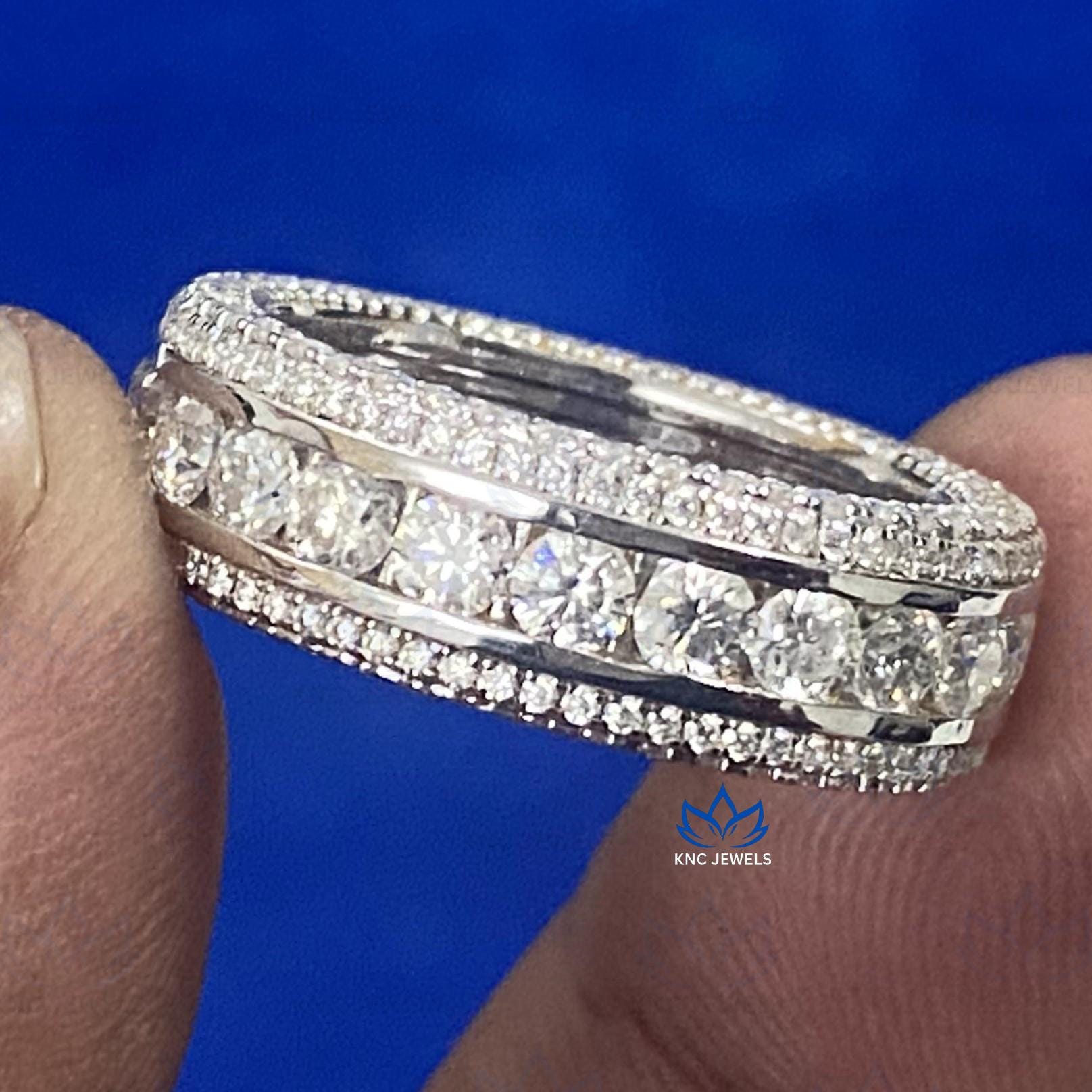 3.50ct Lab Grown Diamond Eternity Band: 14K White Gold Wedding Ring