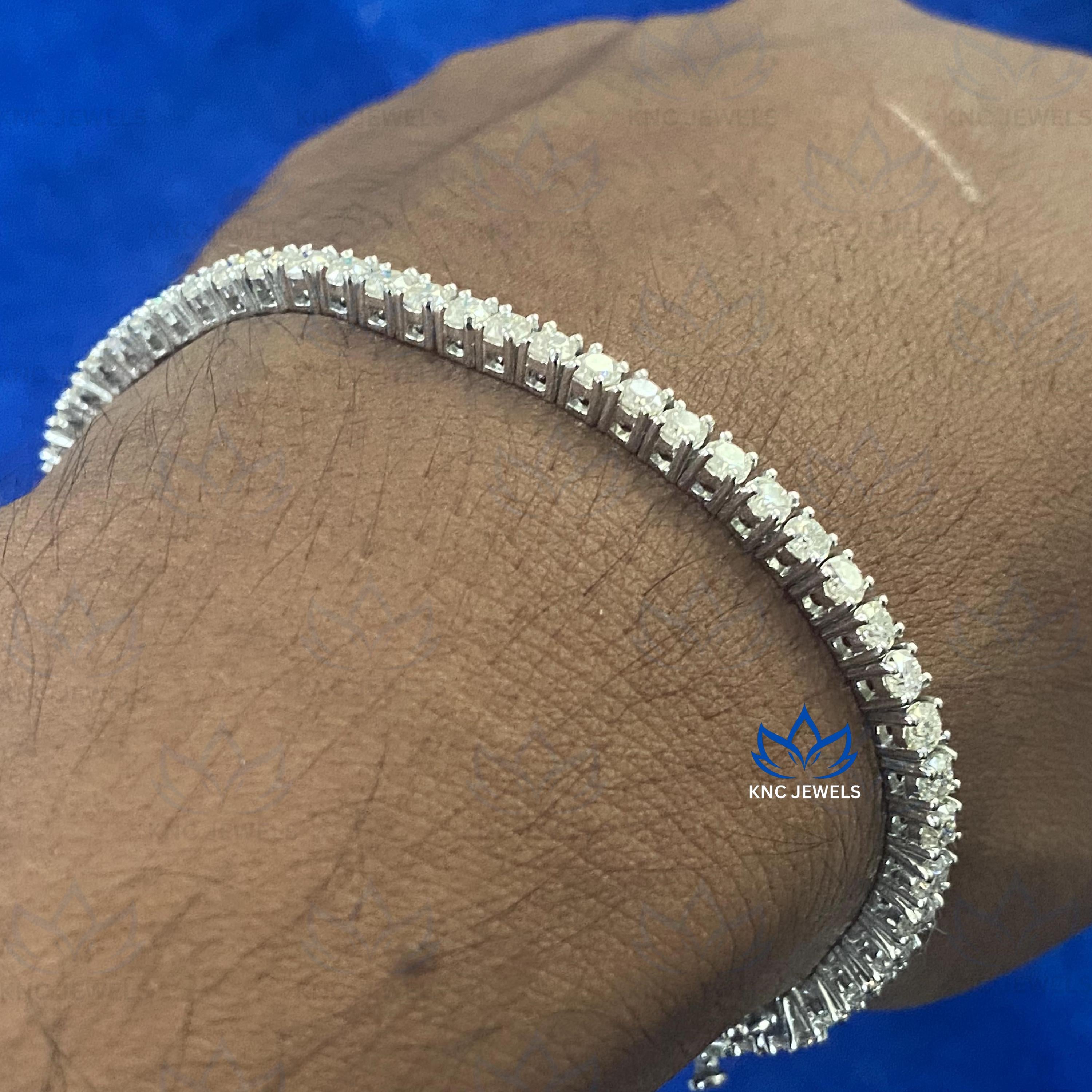 Lab Grown Diamond Tennis Bracelet, Sterling Silver Anniversary Gift