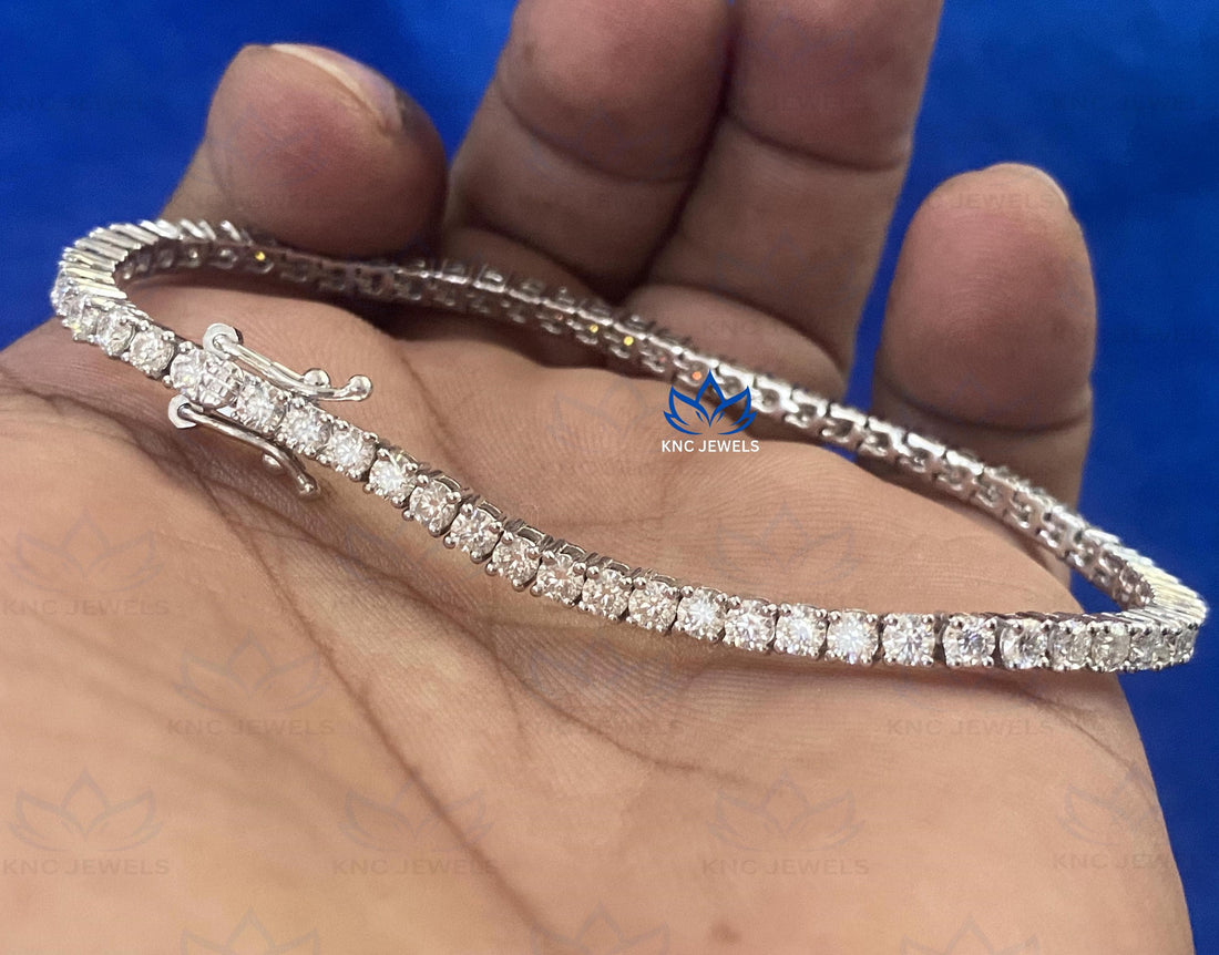Lab Grown Diamond Tennis Bracelet, Sterling Silver Anniversary Gift