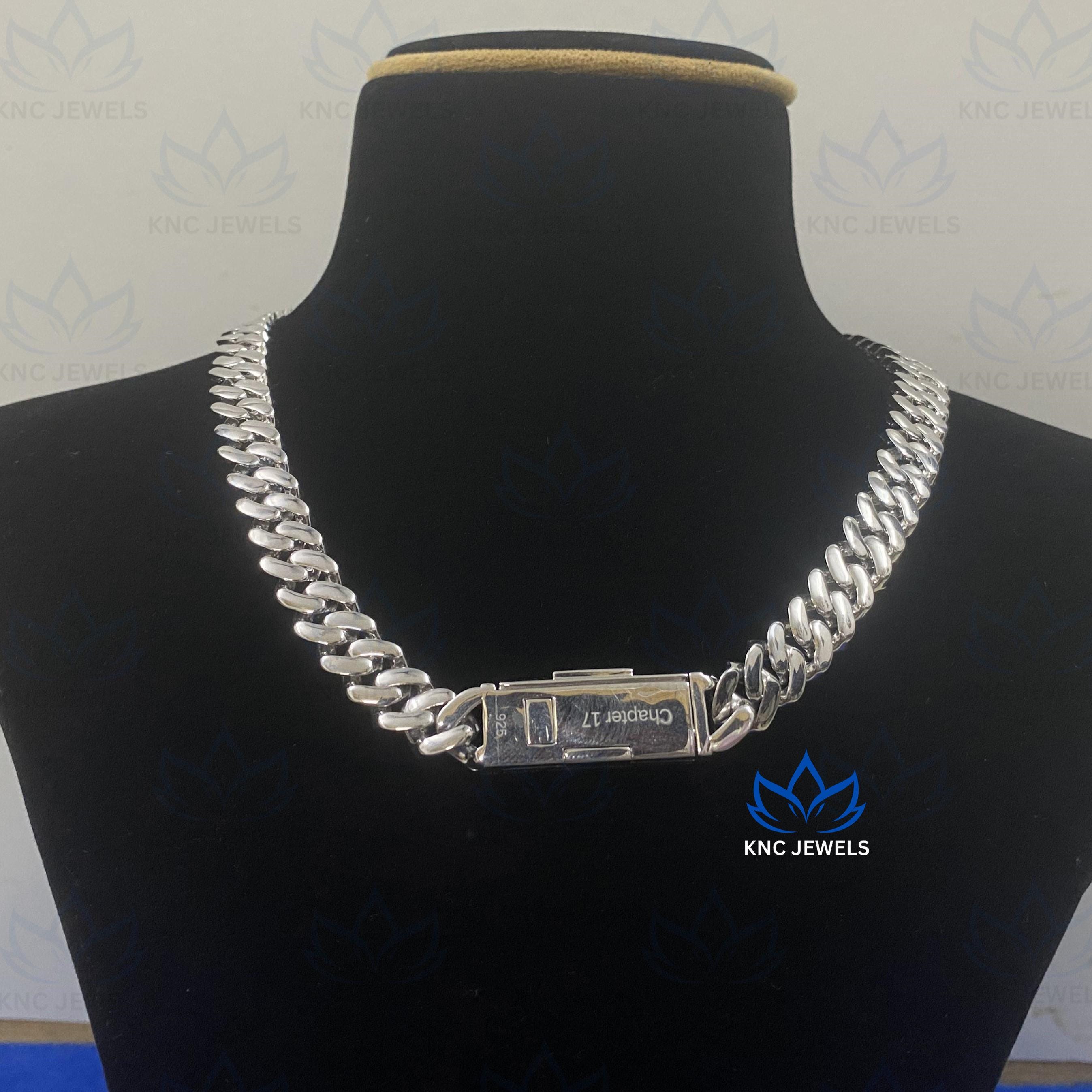 Sterling Silver Cuban Link Chain Necklace - 12mm Wide