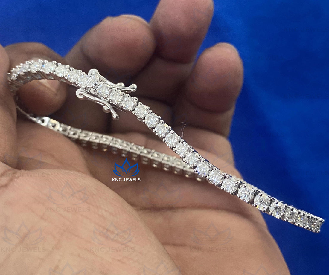 Lab Grown Diamond Tennis Bracelet, Sterling Silver Anniversary Gift