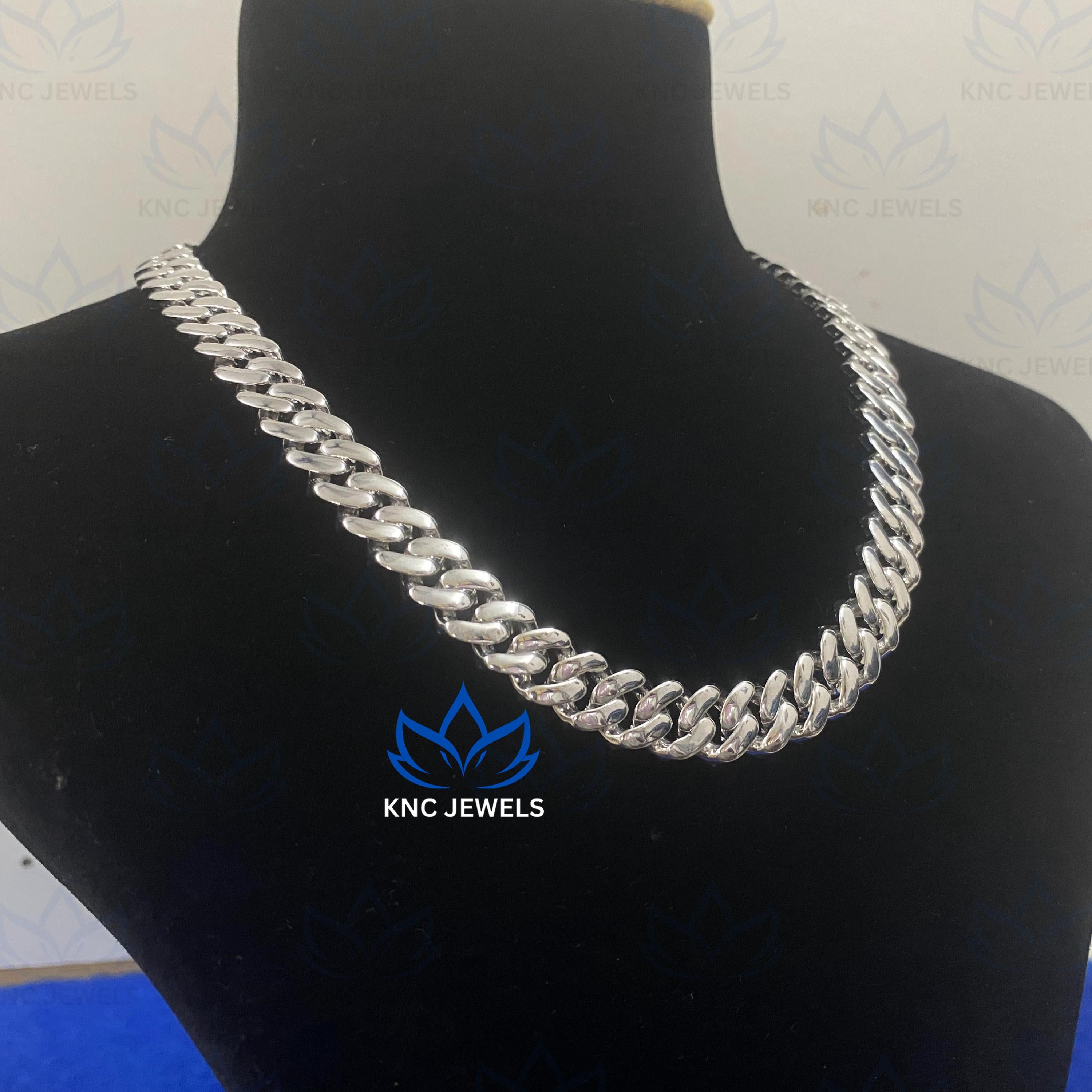 Sterling Silver Cuban Link Chain Necklace - 12mm Wide