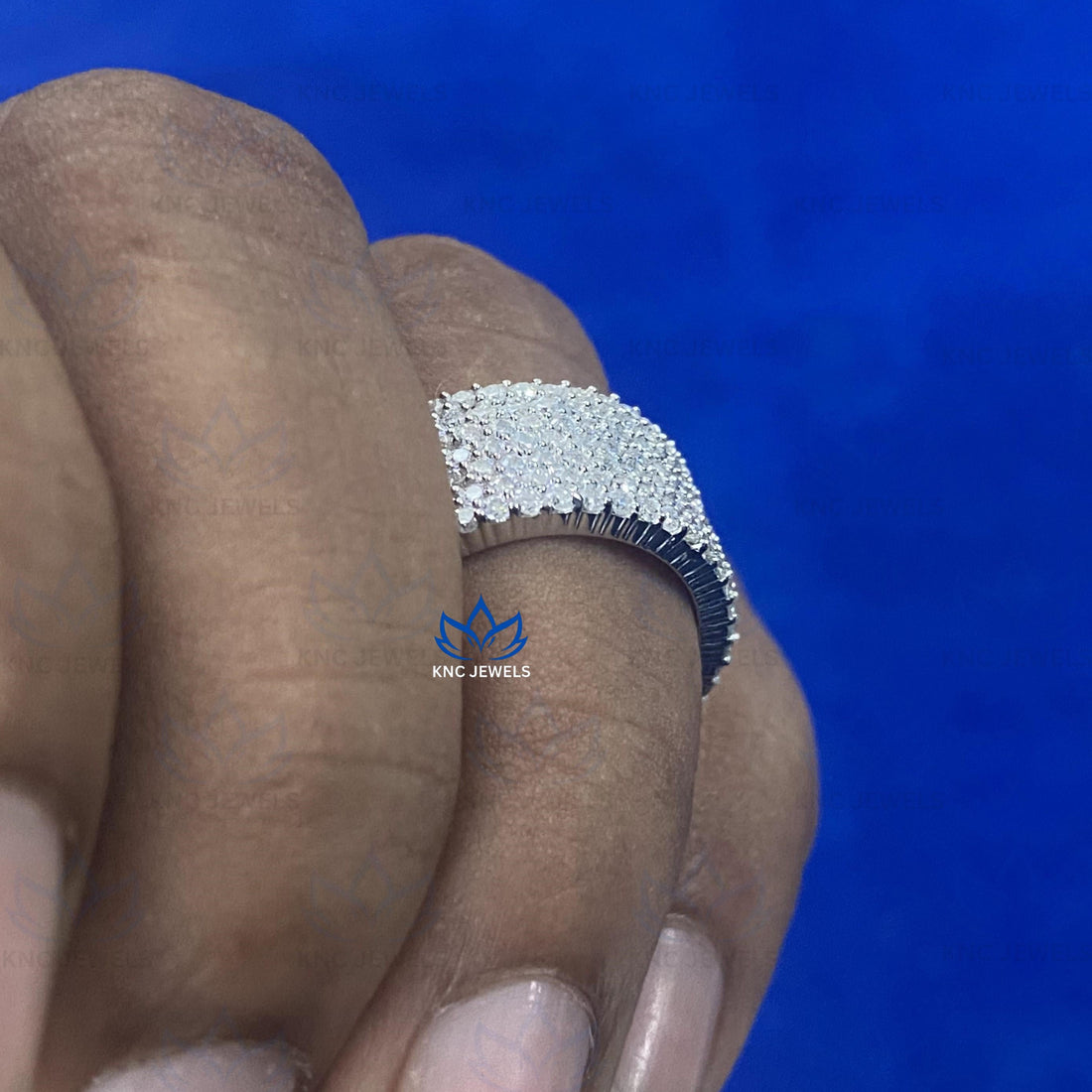 Lab Grown Diamond Eternity Band Ring: 925 Silver Men's Wedding Band