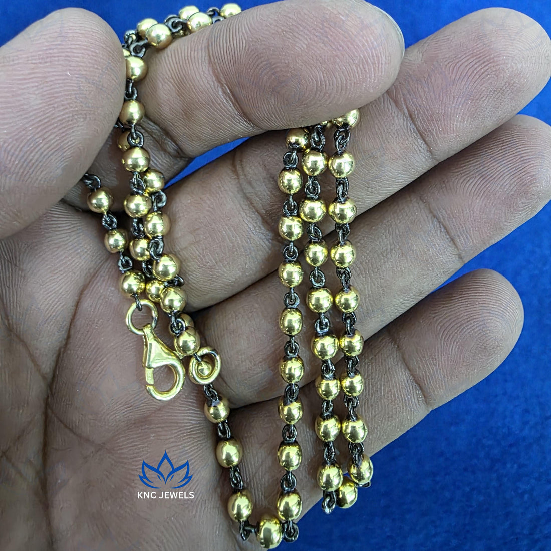 Victorian Ball Chain Necklace, Edwardian Gold Link Necklace, Blackened Gold Bead Chain, Georgian Style Antique Necklace, Gift for Her