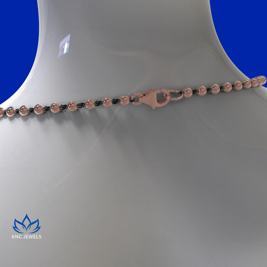 Edwardian Ball n Chain Necklace with Blackened Gold Links, Victorian Style Chain