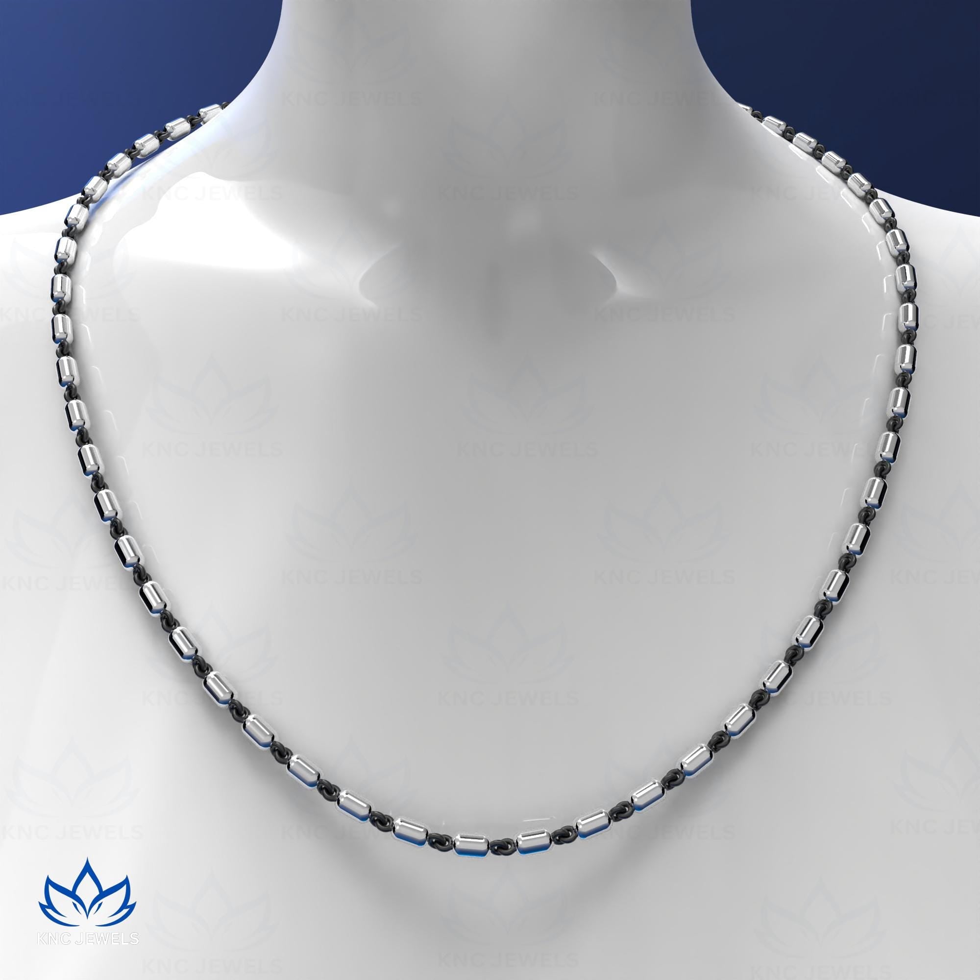 Blackened Gold Ball Chain Necklace | Sterling Silver Georgian Style | Unisex Antique Jewelry Gift