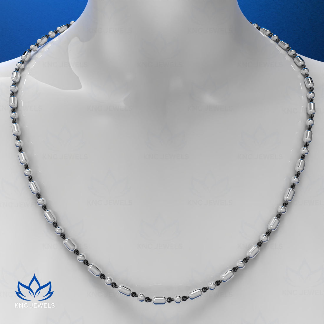 Georgian Style Sterling Silver Ball Chain Necklace, Blackened Gold Plated, Antique Bead Chain, Unisex Gift, 15-24 Inch
