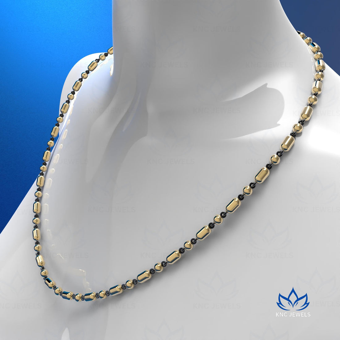 Georgian Style Sterling Silver Ball Chain Necklace, Blackened Gold Plated, Antique Bead Chain, Unisex Gift, 15-24 Inch