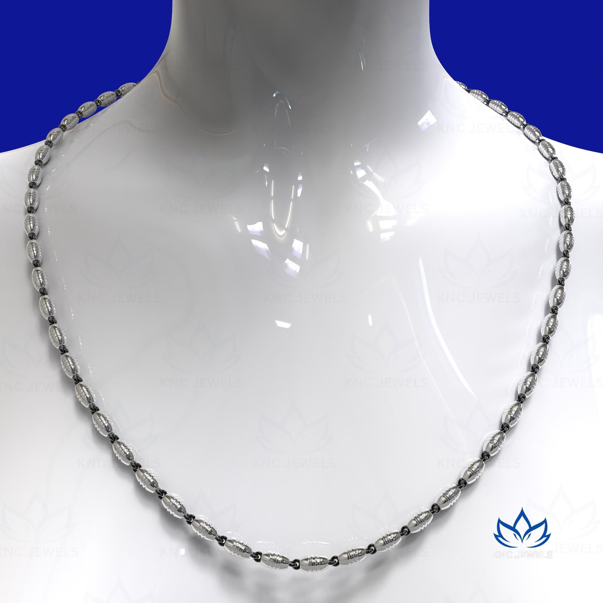 Georgian Ball Chain Necklace, Sterling Silver Antique Bead Design, Blackened Gold Vintage, Unisex Gift