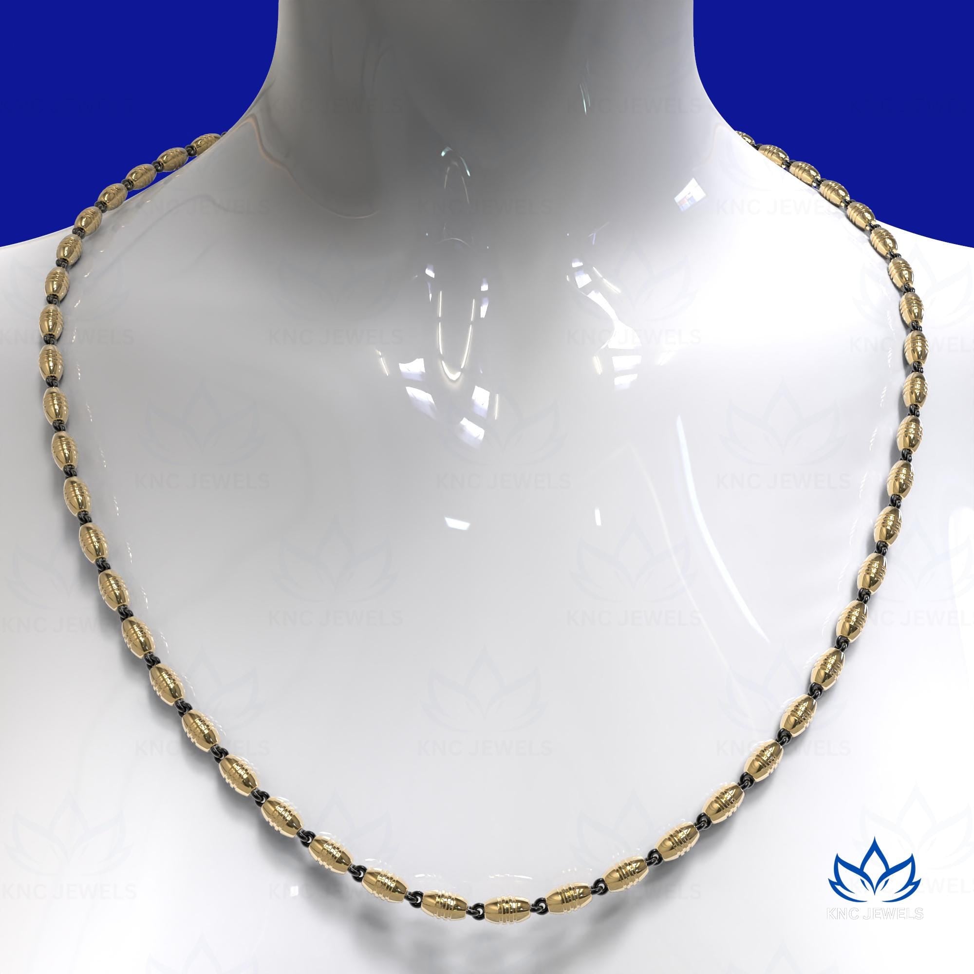Georgian Ball Chain Necklace, Sterling Silver Antique Bead Design, Blackened Gold Vintage, Unisex Gift