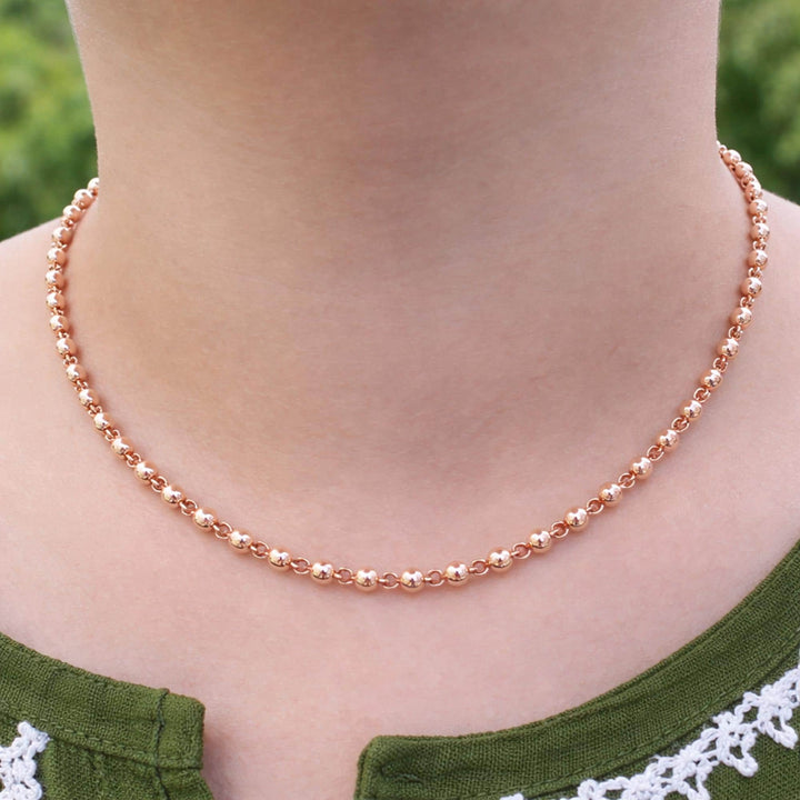 4mm Sterling Silver Ball Chain, Georgian Style Ball Necklace