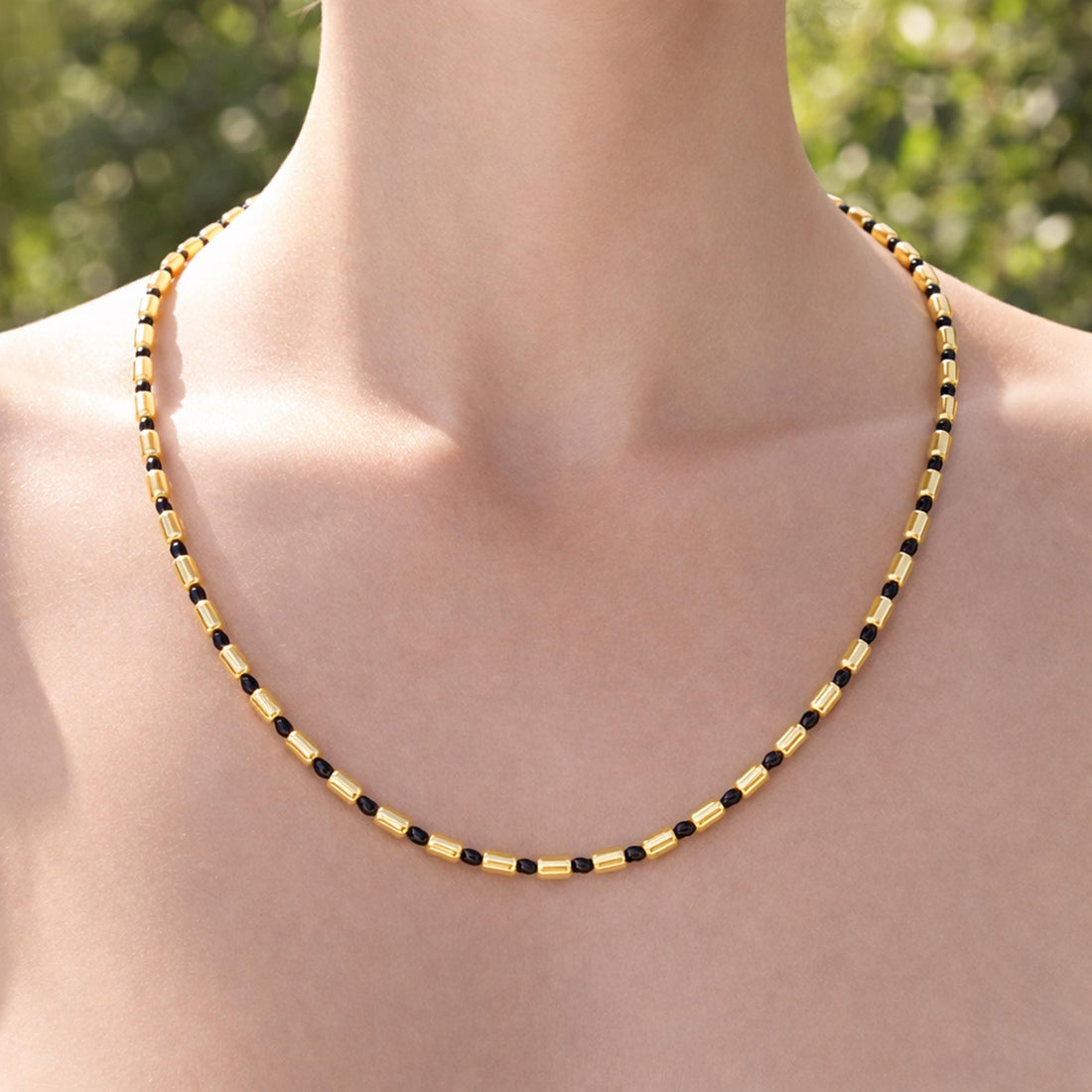 Blackened Gold Ball Chain Necklace | Sterling Silver Georgian Style | Unisex Antique Jewelry Gift