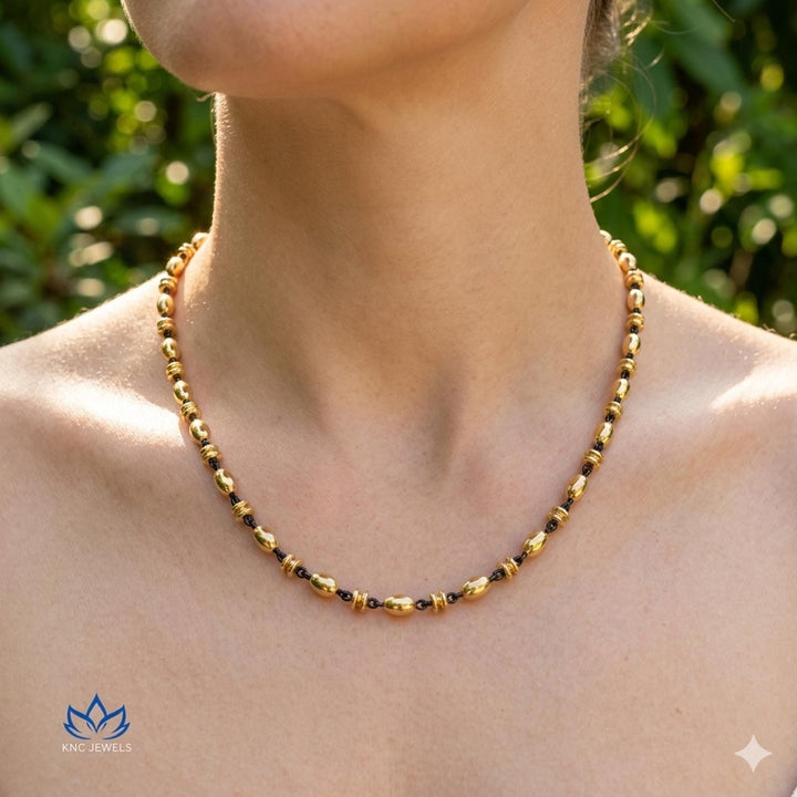 Vintage Georgian Blackened Gold Ball Chain Necklace, Sterling Silver Beaded, Unisex Victorian Statement, Gift for Her