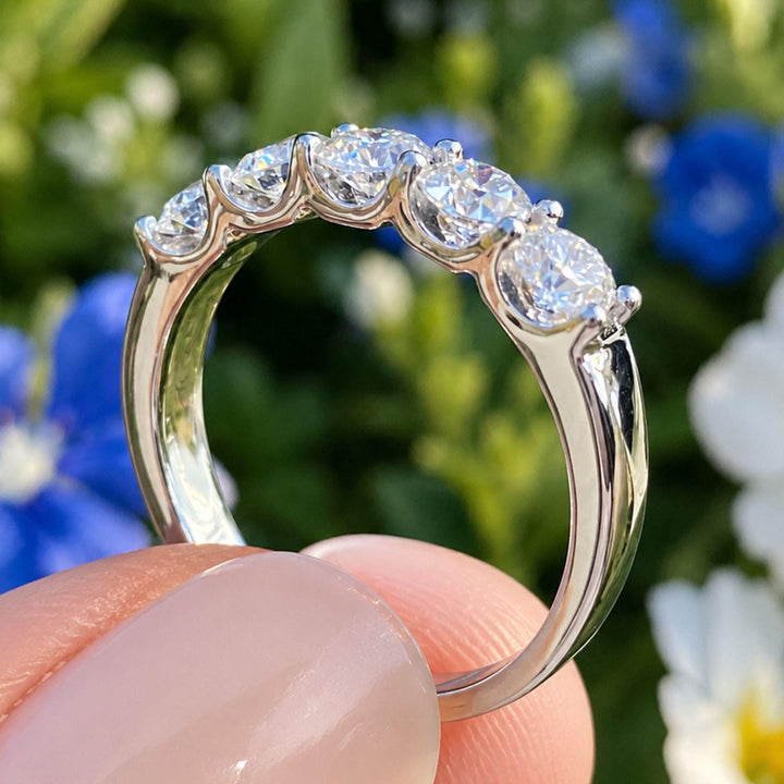 Lab Grown Diamond Eternity Ring, Full Eternity Wedding Band, 14K Rose Gold Diamond Ring, Stackable Anniversary Band, Promise Ring for Her