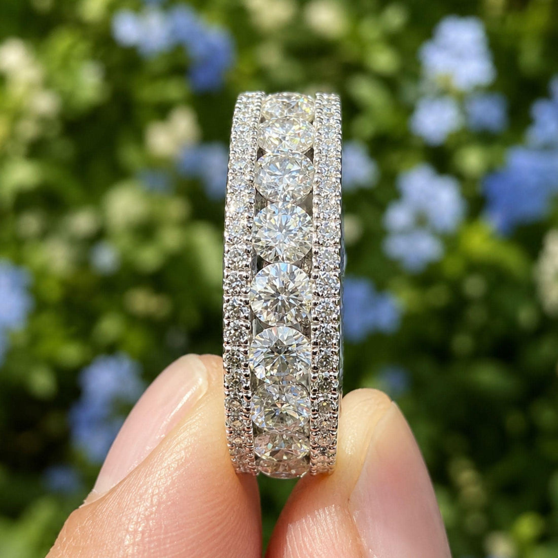 6.28ct Lab Grown Diamond Eternity Band: CVD Diamond Wedding Ring