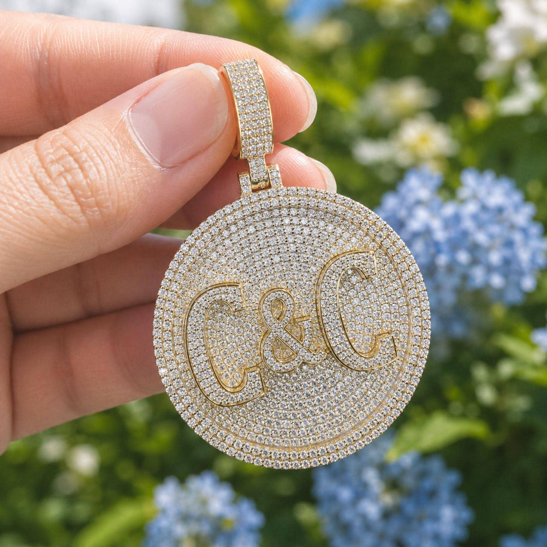 Lab Grown Diamond Initial Pendant: Iced Out Hip Hop Style, Sterling Silver