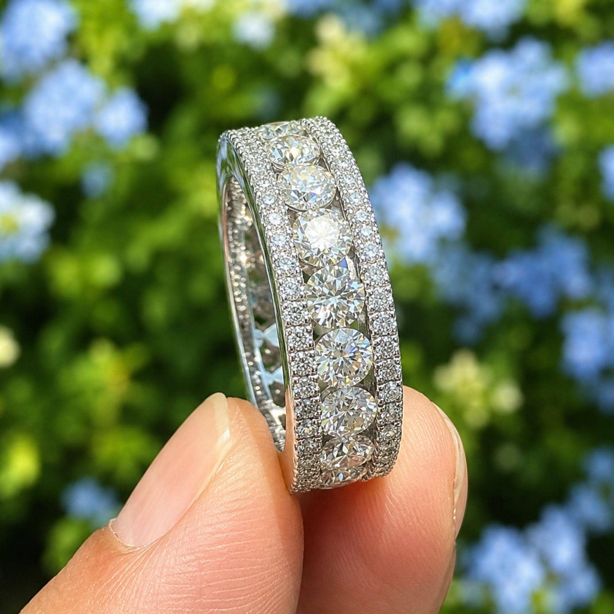 Lab Grown Diamond Eternity Band: 14K Gold Wedding Ring for Him