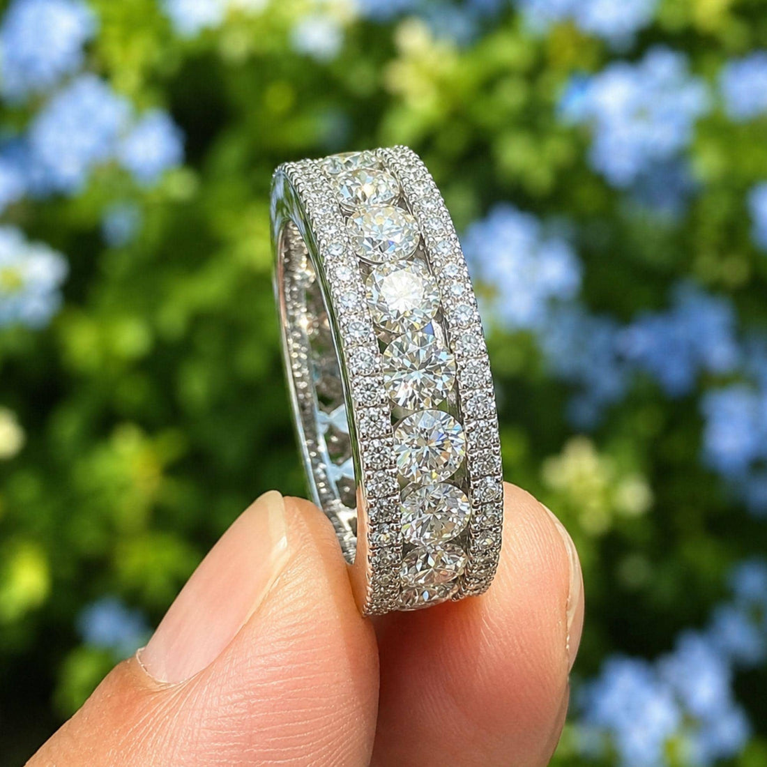 Lab Grown Diamond Eternity Band: 14K Gold Wedding Ring for Him
