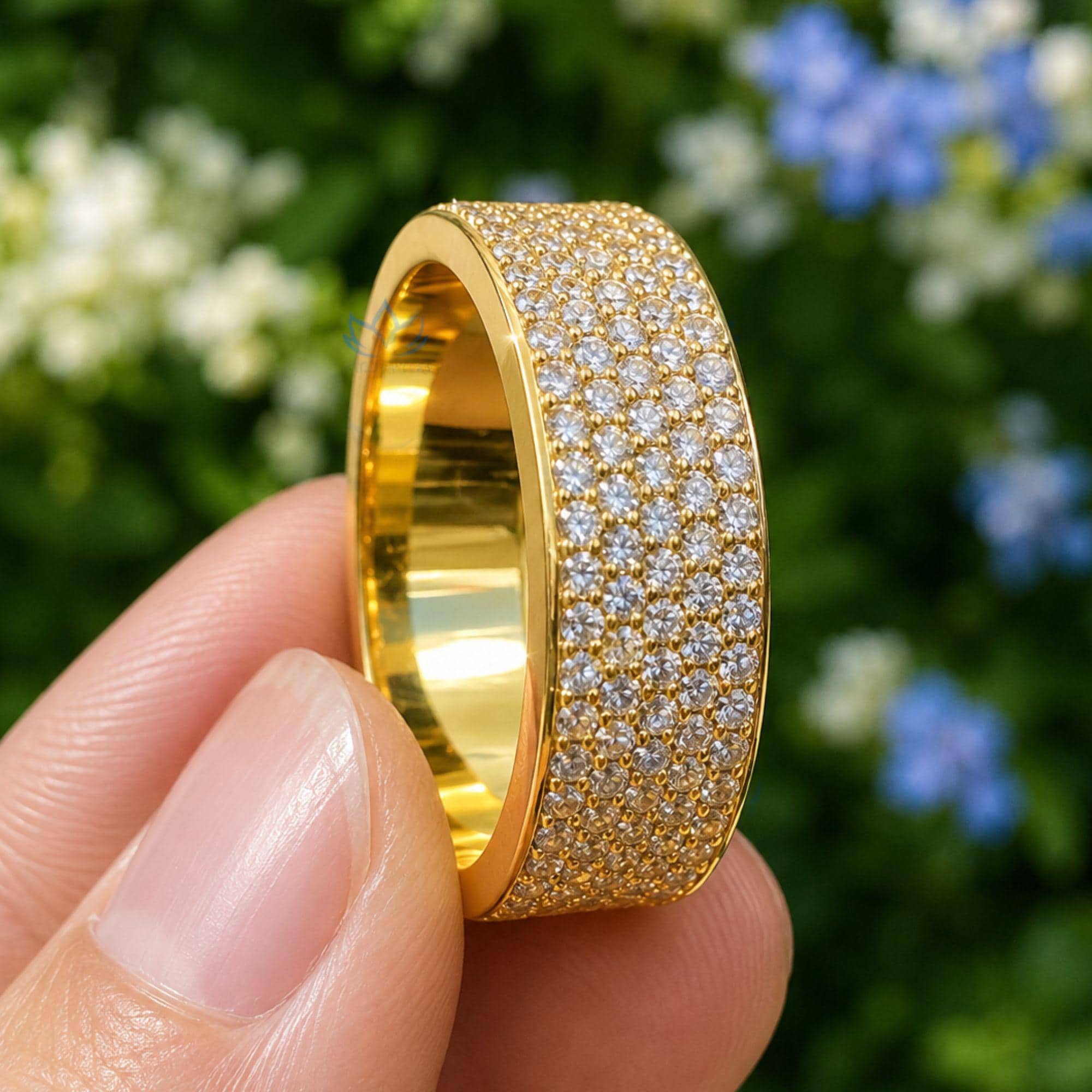 Lab Grown Diamond Eternity Band, 14K Gold Wedding Ring, Unisex Stackable Anniversary Gift