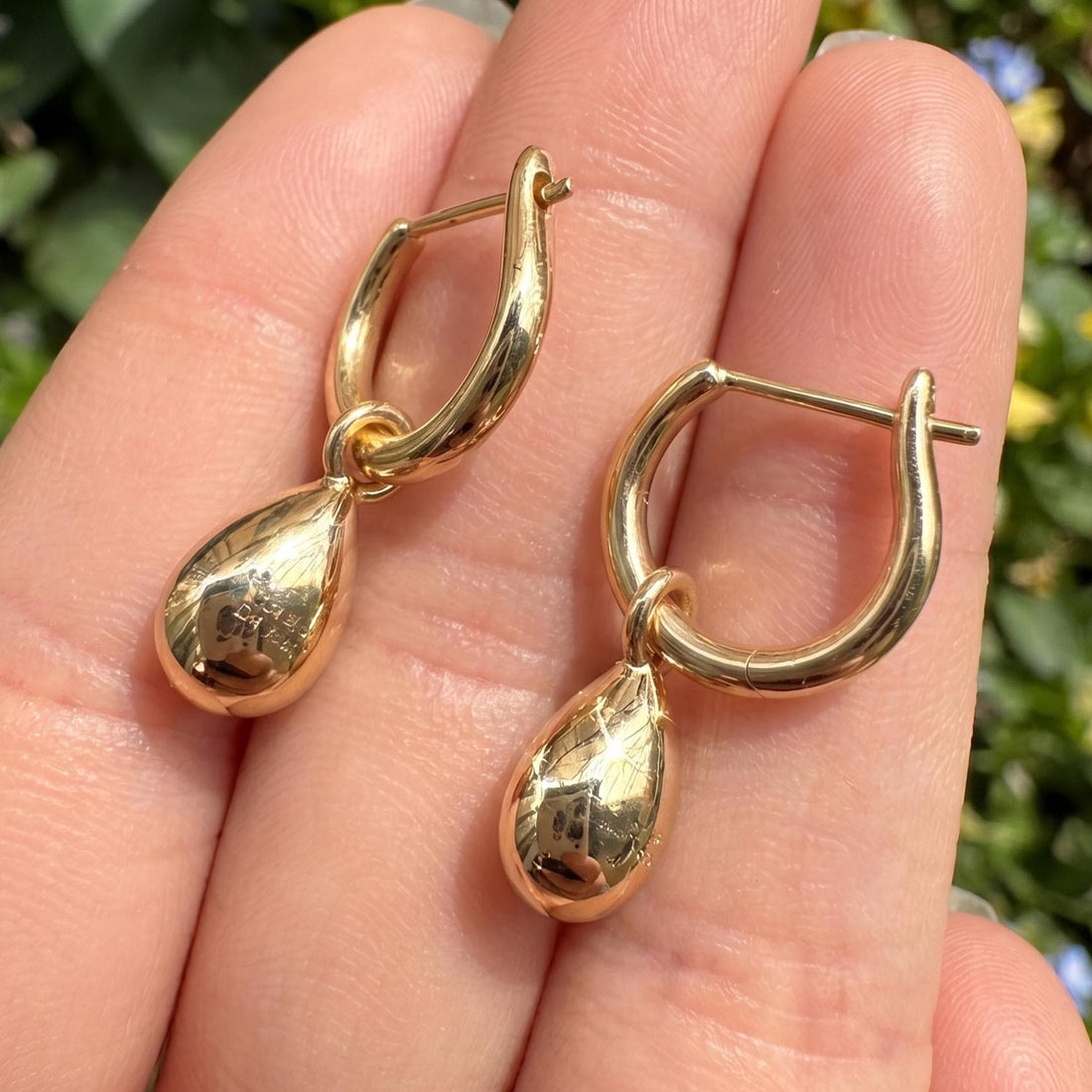 Pear Cut Drop Hoop Earrings, 3.45ct Moissanite Huggie Earrings, Teardrop Crystal Earrings, Minimalist Bridal Jewelry, Gift for Her